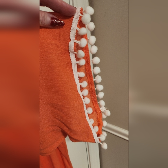 Suzanne Betro Women's 3/4 Bell Sleeve Tunic Size 1X Tangerine - Picture 6 of 7